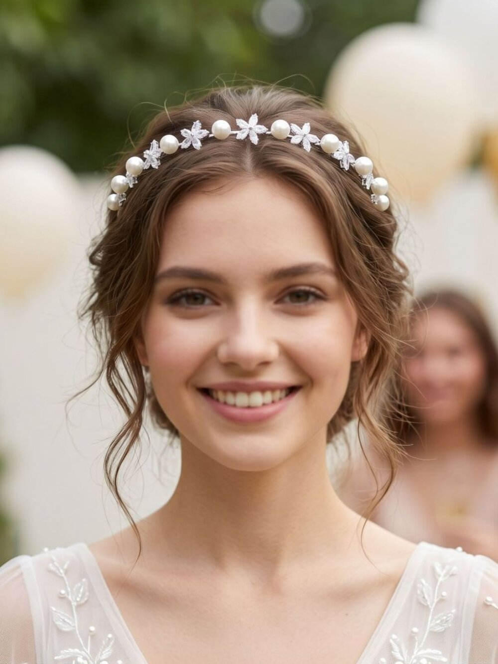 Aurelia Pearl & Crystal Floral Bridal Headband